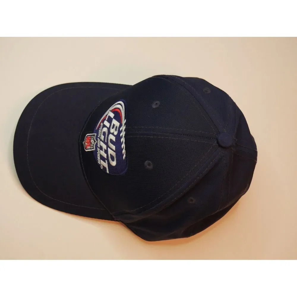 BUD LIGHT Hat NFL Embroidered Official Beer‎ Sponsor Sports Promo Cap Blue